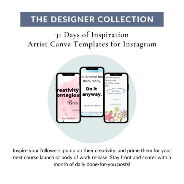 The Designer Collection: 31 Days of Inspiration Artist Canva Templates for Instagram