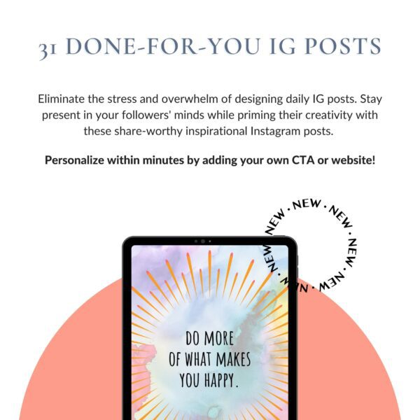 31 Done for You Inspirational Instagram Posts - Personalize in Minutes