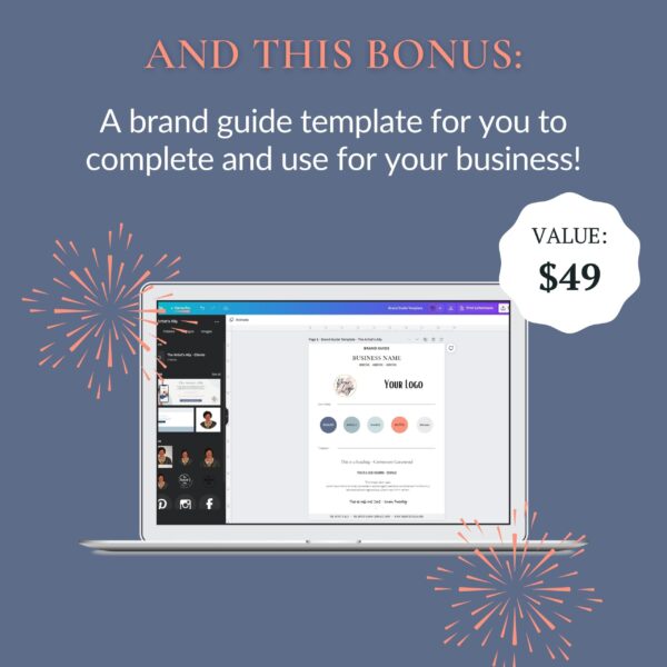 Bonus: A free brand guide template for you to complete and use for your business